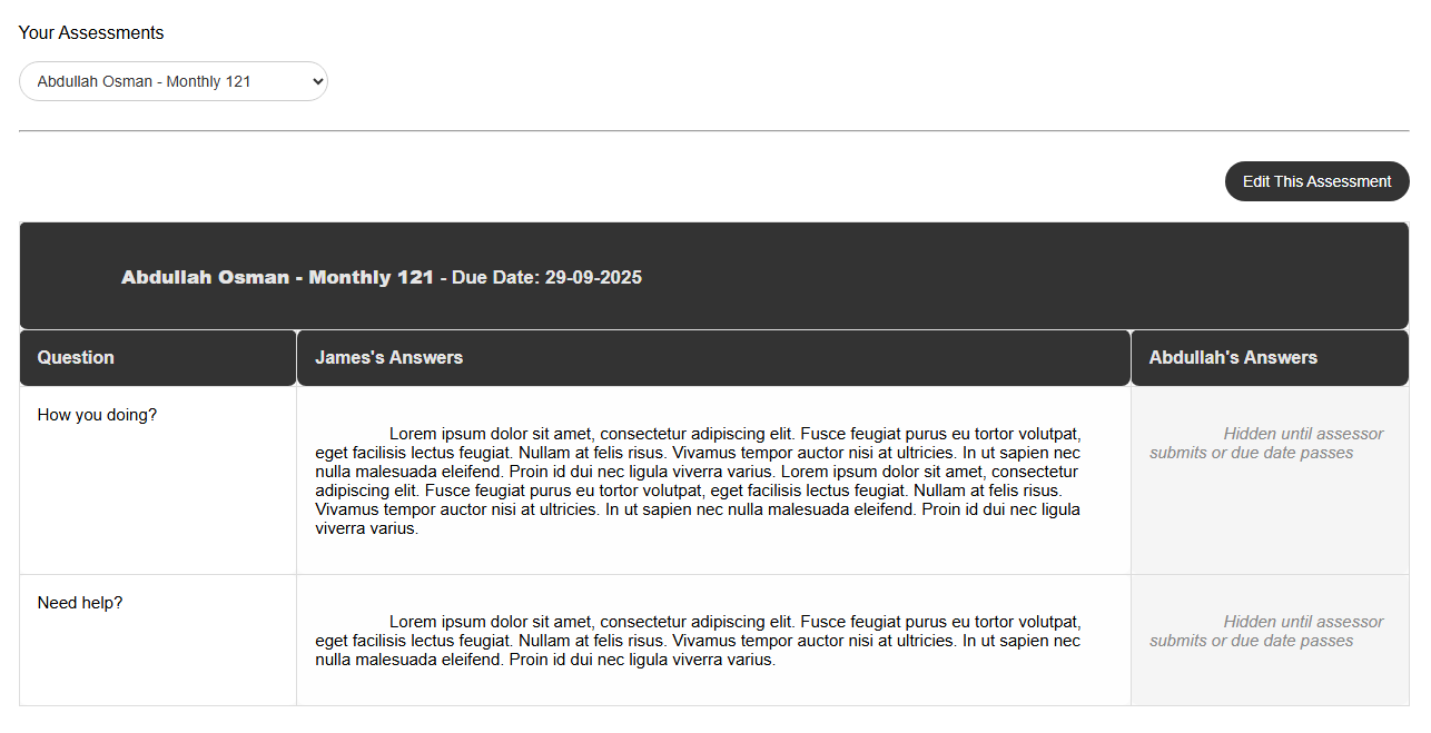 Employee assessments