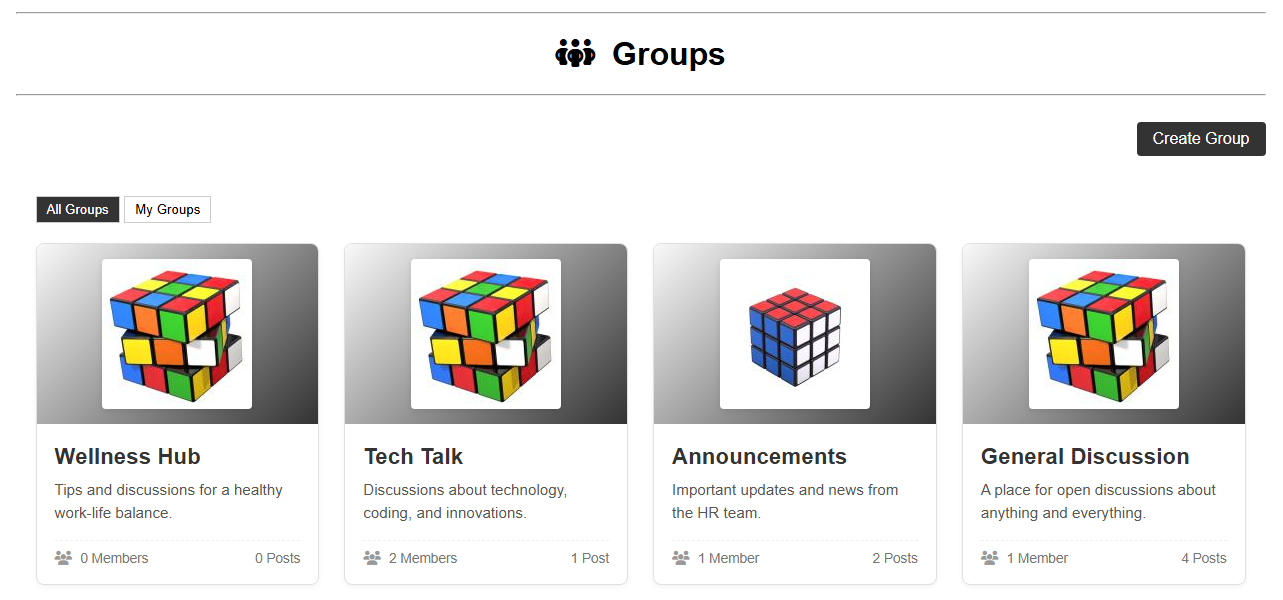 Create employee groups for collaboration