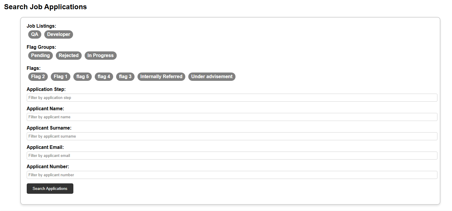 Use flags and keywords to track applicants