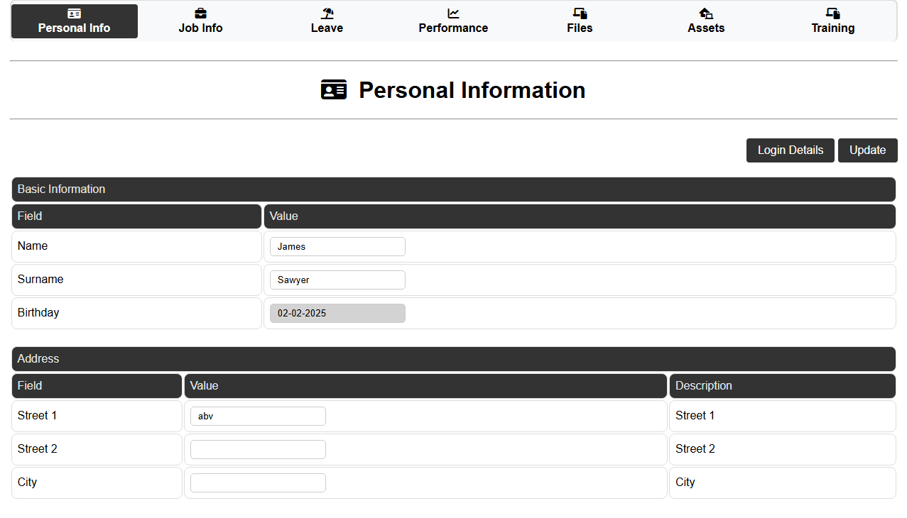 Store and manage employee information