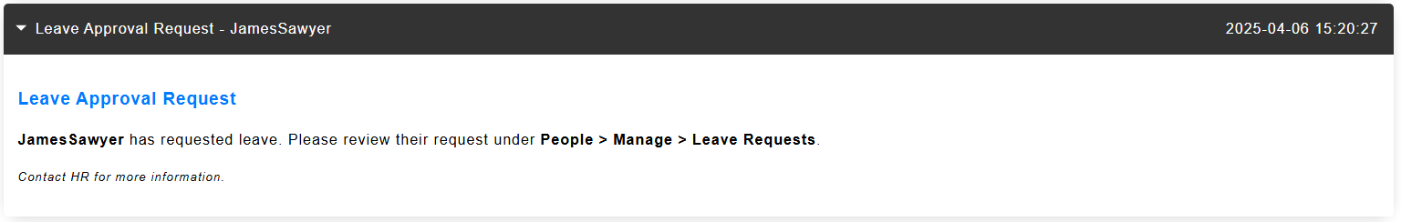 Manage leave approvals