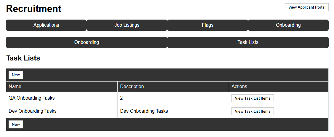 Customisable onboarding checklists