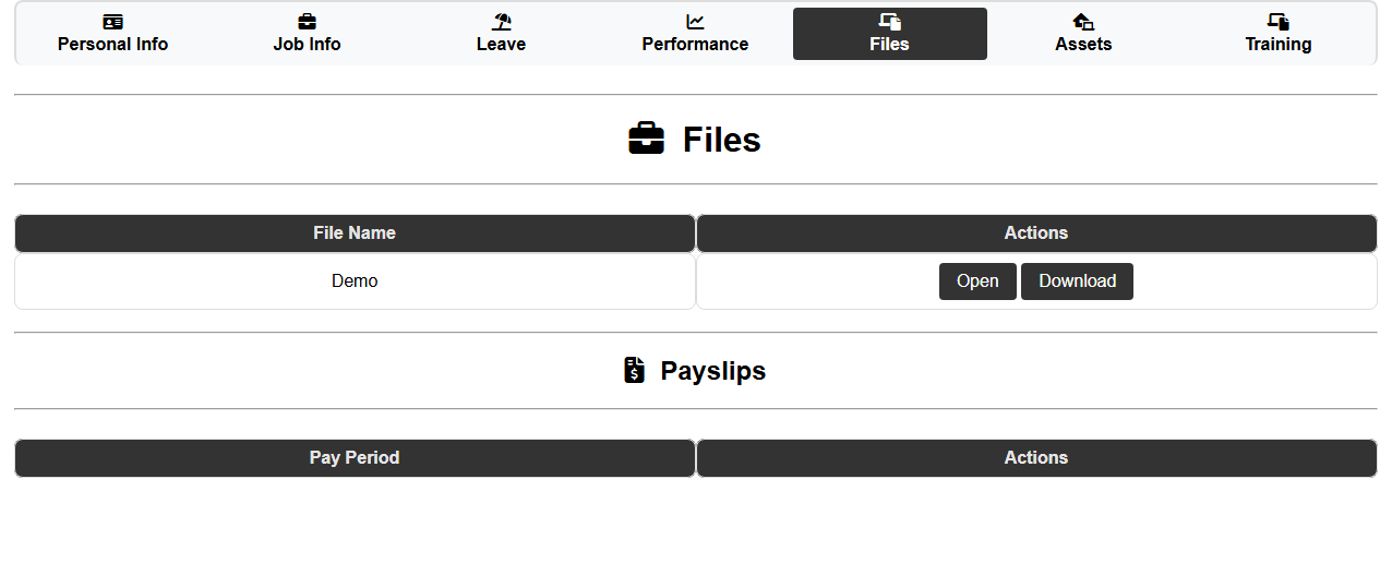 Employee access to payslips